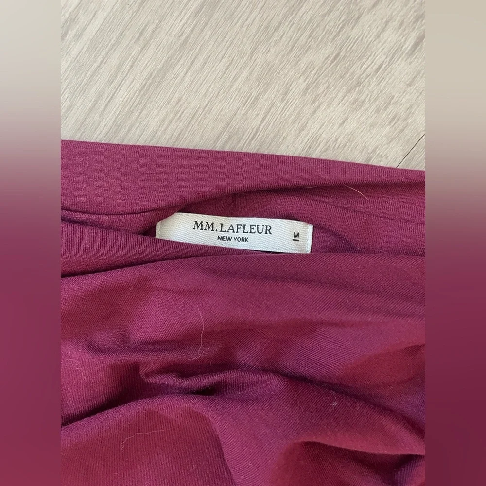 MM Lafleur burgundy red cinched body on midi skirt - Picture 5 of 6